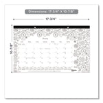 Monthly Desk Pad Calendar, DoodlePlan Coloring Pages, 17.75 x 10.88, Black Binding, Clear Corners, 12-Month (Jan-Dec): 2025