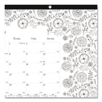 Monthly Desk Pad Calendar, DoodlePlan Coloring Pages, 17.75 x 10.88, Black Binding, Clear Corners, 12-Month (Jan-Dec): 2025