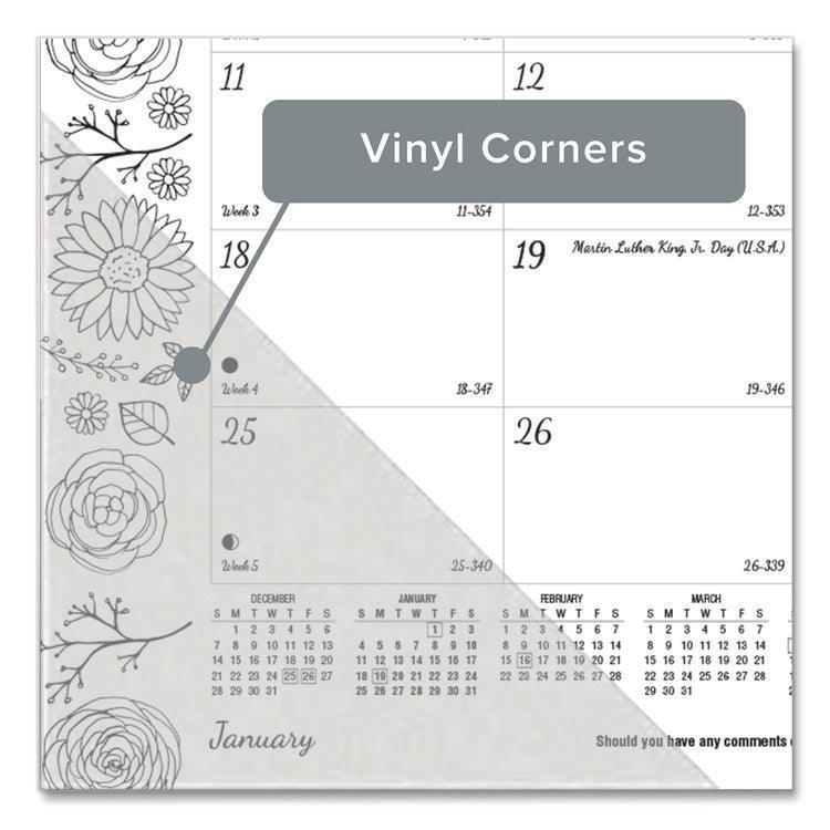 Monthly Desk Pad Calendar, DoodlePlan Coloring Pages, 17.75 x 10.88, Black Binding, Clear Corners, 12-Month (Jan-Dec): 2025