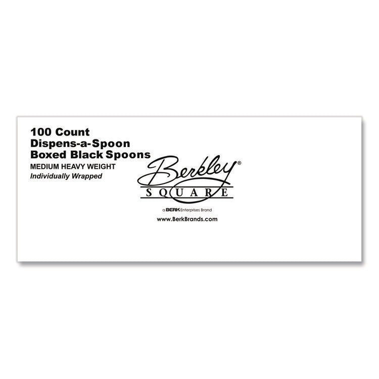 Dispens-a Spoon, Individually Wrapped, Mediumweight Spoon, Plastic, Black, 100/Box
