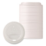 Plant to Plastic Fully Closed PLA Hot Cup Lid, Fits 8 oz to 20 oz Hot Cups, Plastic, White, 50/Pack, 20 Packs/Carton