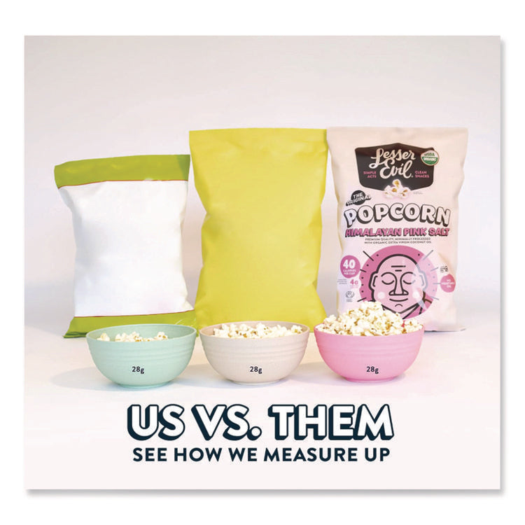 Snack Organic Himalayan Pink Salt Popcorn, 0.88 oz Bag, 18/Carton