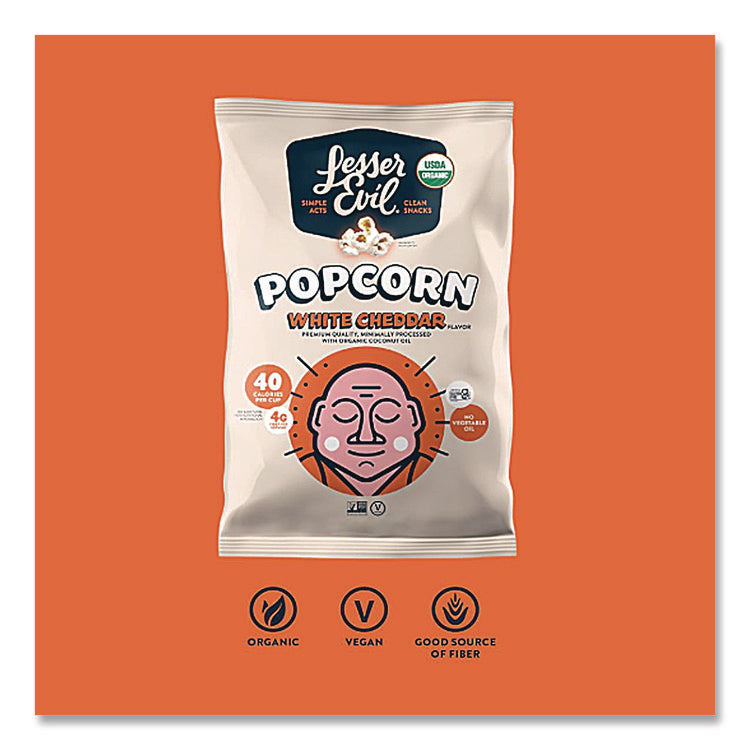 Snack Organic No Cheese Cheesiness Popcorn, Cheese, 0.88 oz Bag, 18/Carton