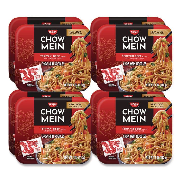 Teriyaki Beef Chow Mein Noodles, 4 oz Bowl, 8/Carton