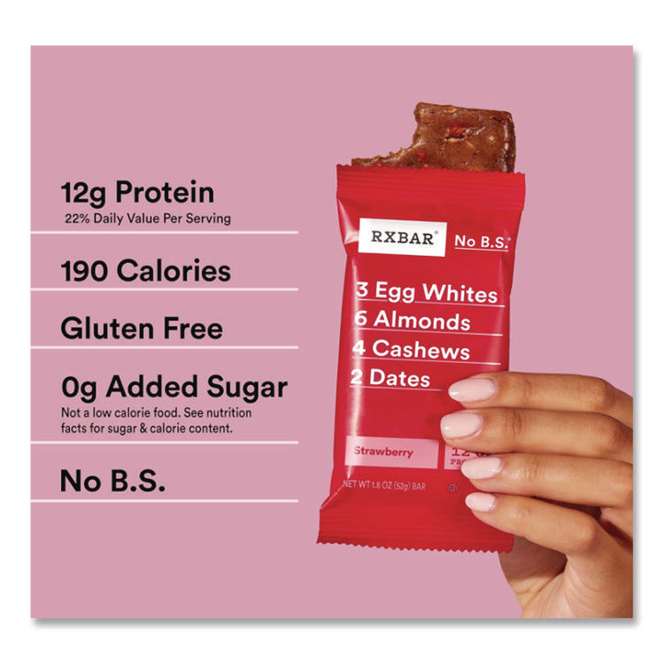 Gluten-Free Strawberry Protein Bar, 1.83 oz Bar, 12/Box