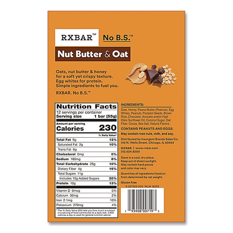 Gluten-Free Peanut Butter Dark Chocolate Protein Bar, 1.9 oz Bar, 12/Box