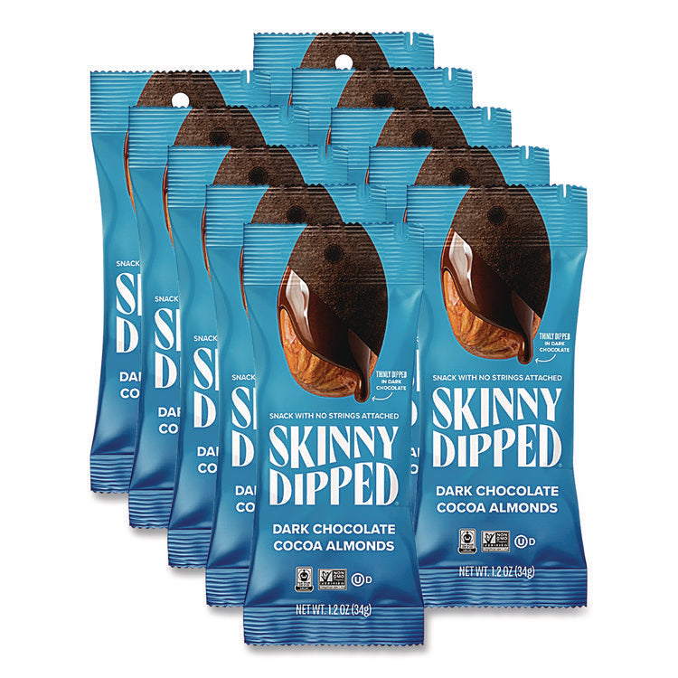 Dark Chocolate Covered Almonds, 1.2 oz Bags, 10/Box