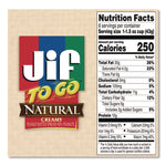 Spreads, Natural Creamy Peanut Butter, 1.5 oz Cup, 8/Box
