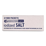 Grindstone Iodized Salt, 0.02 oz Packet, 1,000/Bag, 3 Bags/Carton