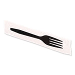 Dispens-a-Fork, Individually Wrapped, Mediumweight Fork, Plastic, Black, 100/Box