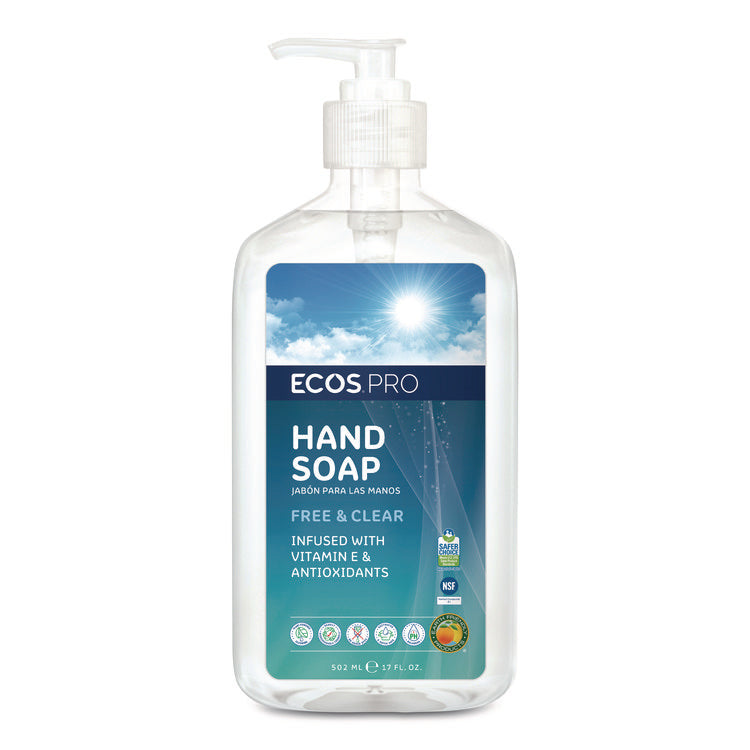 Liquid Hand Soap, Free and Clear Scent, 17 oz