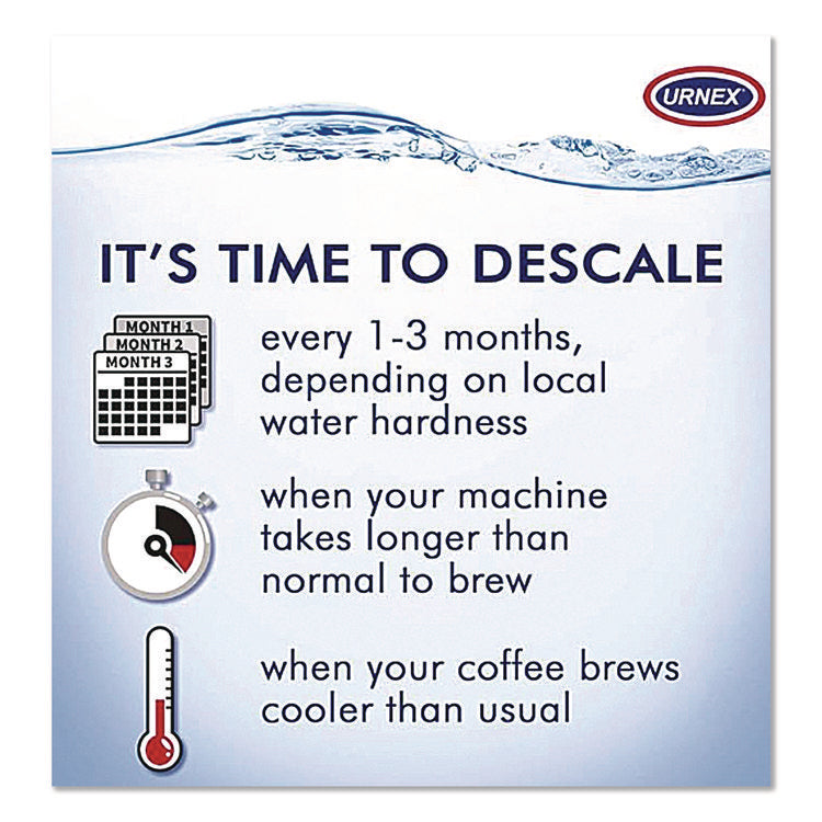 Coffee and Espresso Machine Descaling Powder, 1 oz Packets, 3/Box