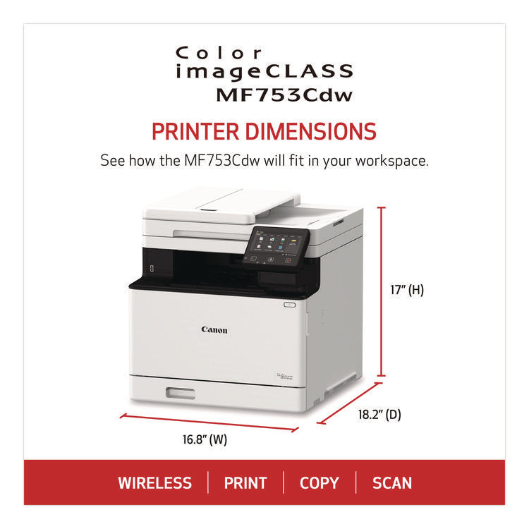 imageCLASS MF753Cdw Wireless Multifunction Laser Printer, Copy/Fax/Print/Scan