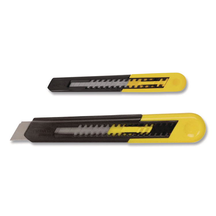 Two-Pack Quick Point Snap Off Blade Utility Knife, 9 mm and 18 mm Blades, Yellow/Black