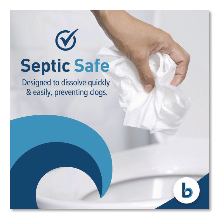 2-Ply Toilet Tissue, Septic Safe, White, 400 Sheets/Roll, 96 Rolls/Carton