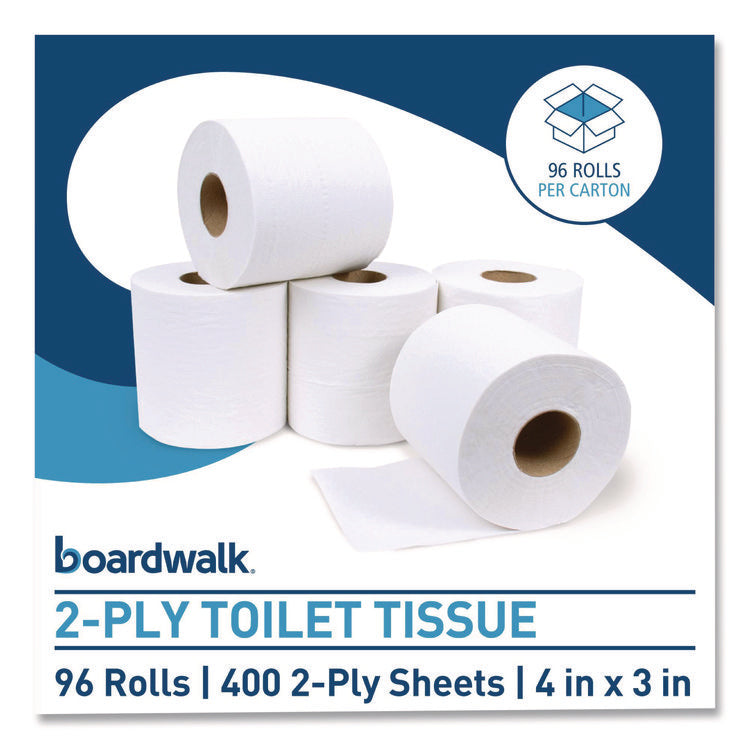 2-Ply Toilet Tissue, Septic Safe, White, 400 Sheets/Roll, 96 Rolls/Carton