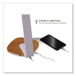 LED Desk Lamp, White/Wood