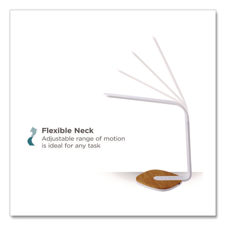 LED Desk Lamp, White/Wood