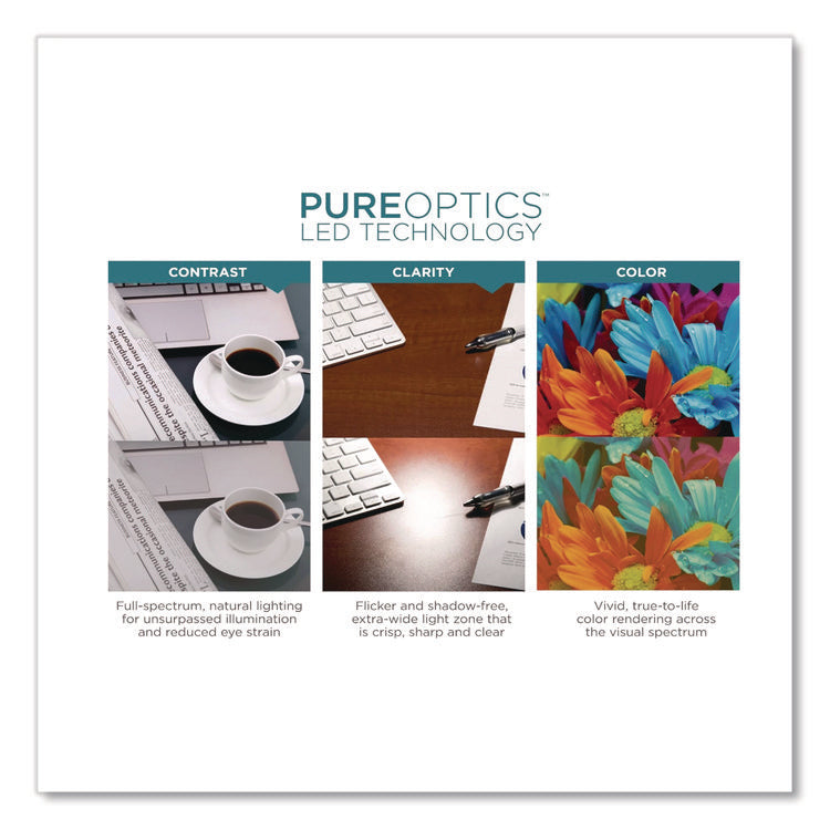 LED Desk Lamp, White/Wood