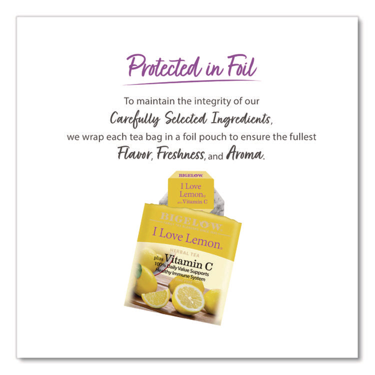 I Love Lemon Herbal Tea, 0.06 Oz Tea Bag, 28/box