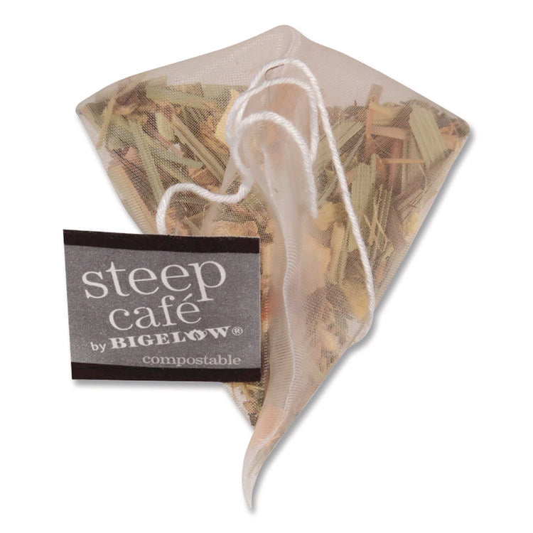 Steep Cafe Organic Herbal Tea, Lemon Ginger, 50 Bags/carton