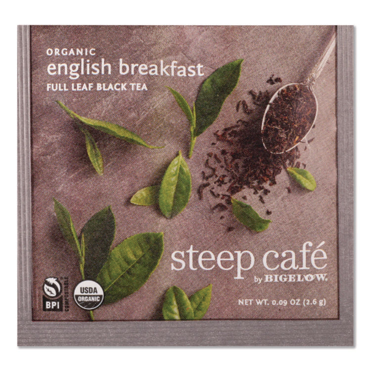 steep Cafe Organic Black Tea, English Breakfast, 50 Bags/Carton