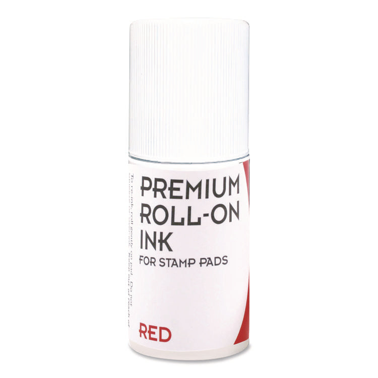 Premium Roll-On Ink, 2 Oz, Red