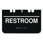 Indoor Restroom Door Sign, Unixex 5.5 X 8.5, Black/white