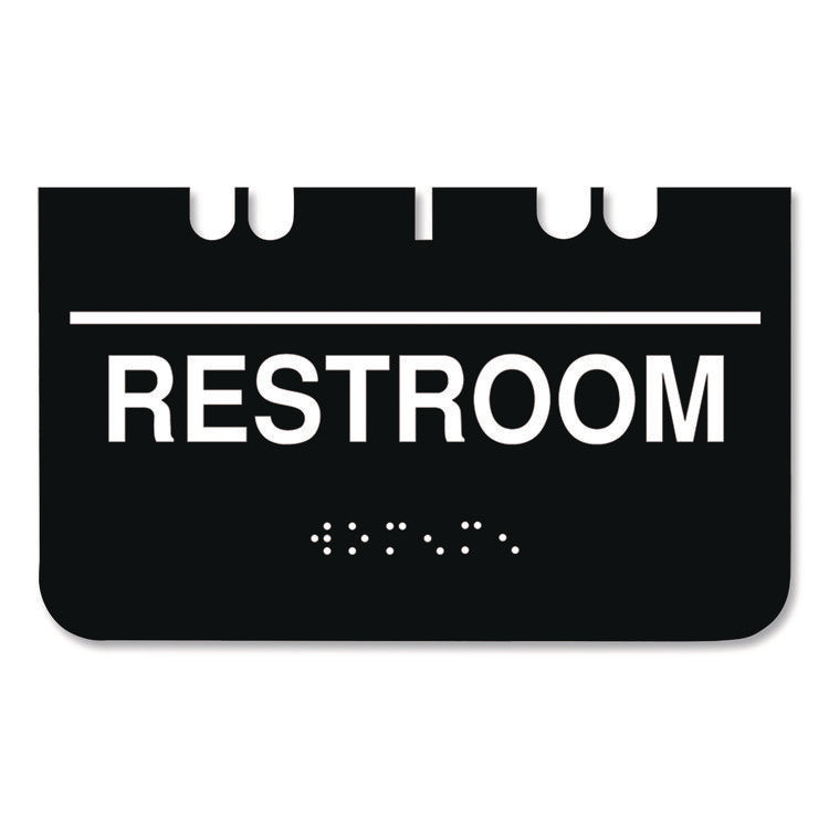 Indoor Restroom Door Sign, Unixex 5.5 X 8.5, Black/white