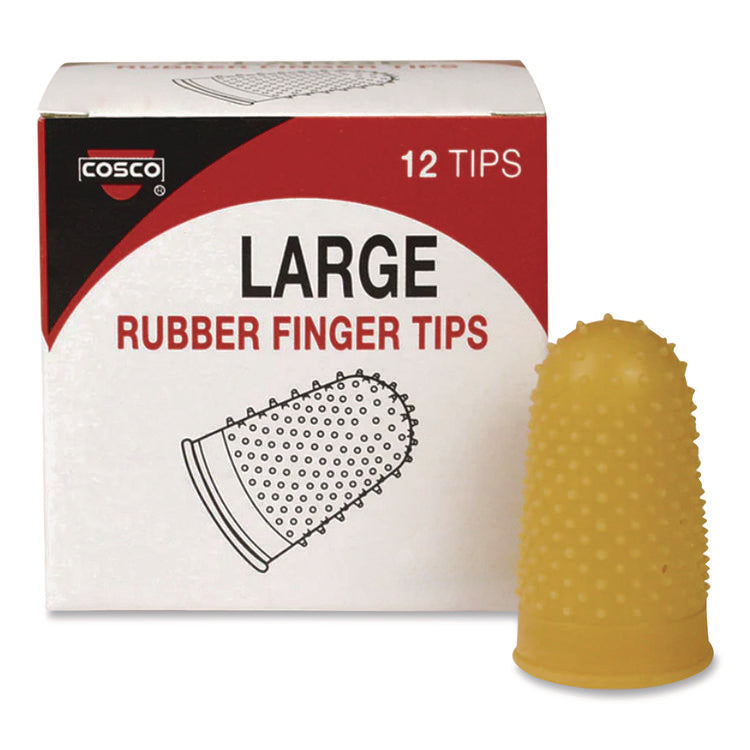 Fingertip Pads, Size 12, Large, Amber, 12/Pack