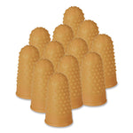Fingertip Pads, Size 12, Large, Amber, 12/Pack