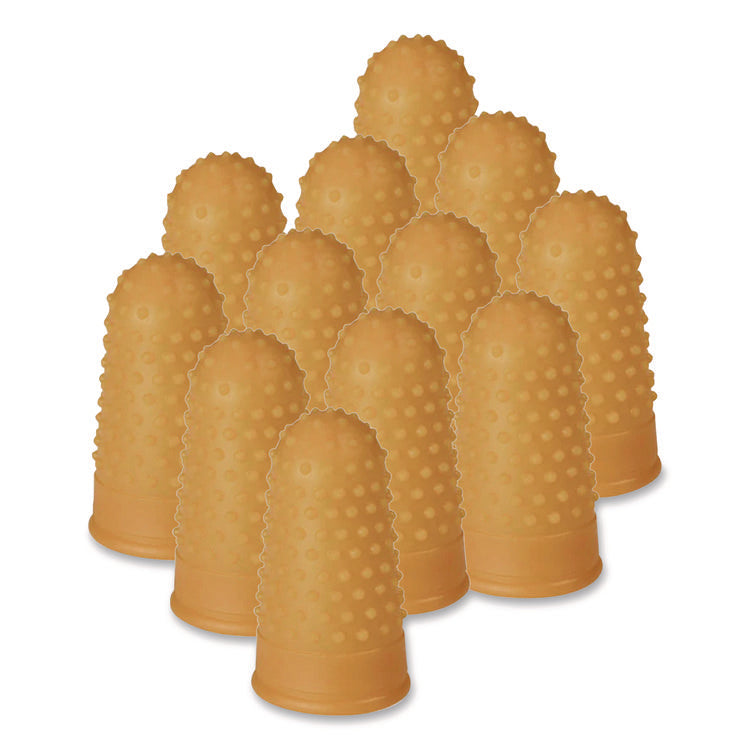 Fingertip Pads, Size 12, Large, Amber, 12/Pack