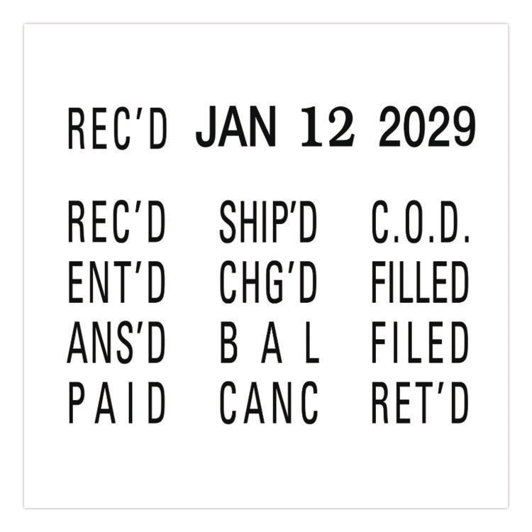 Classic Line Message Dater, 5 Years, 12 Phrases, 1.75 X 0.18, Black Ink