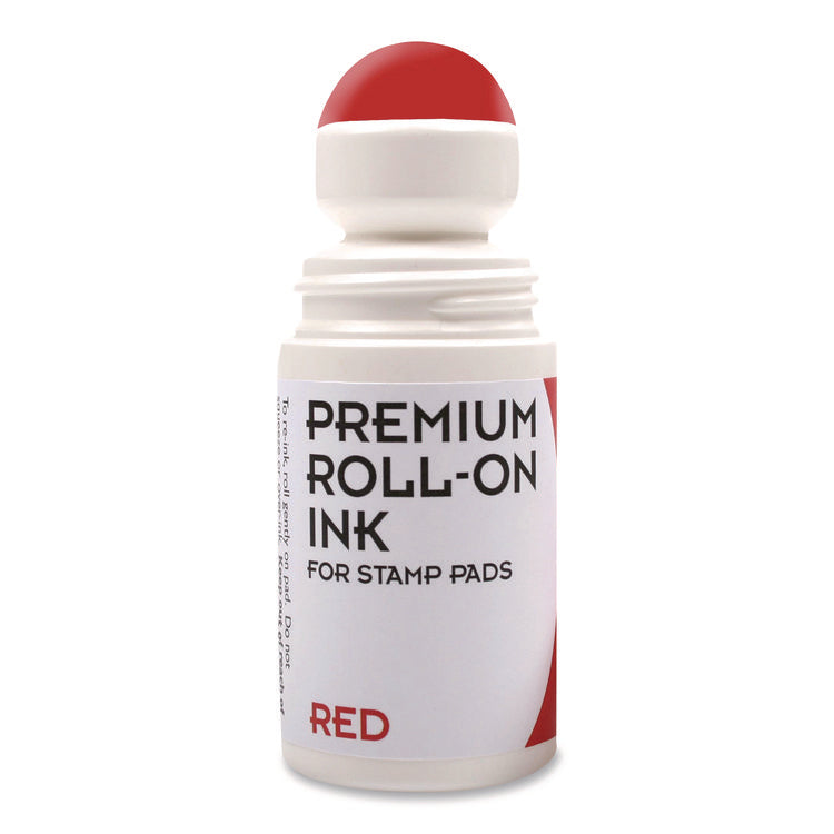 Premium Roll-On Ink, 2 Oz, Red