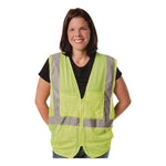 Zipper Safety Vest, Large, Hi-Viz Lime Yellow