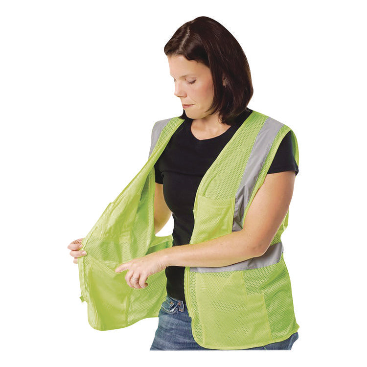 Zipper Safety Vest, X-Large, Hi-Viz Lime Yellow