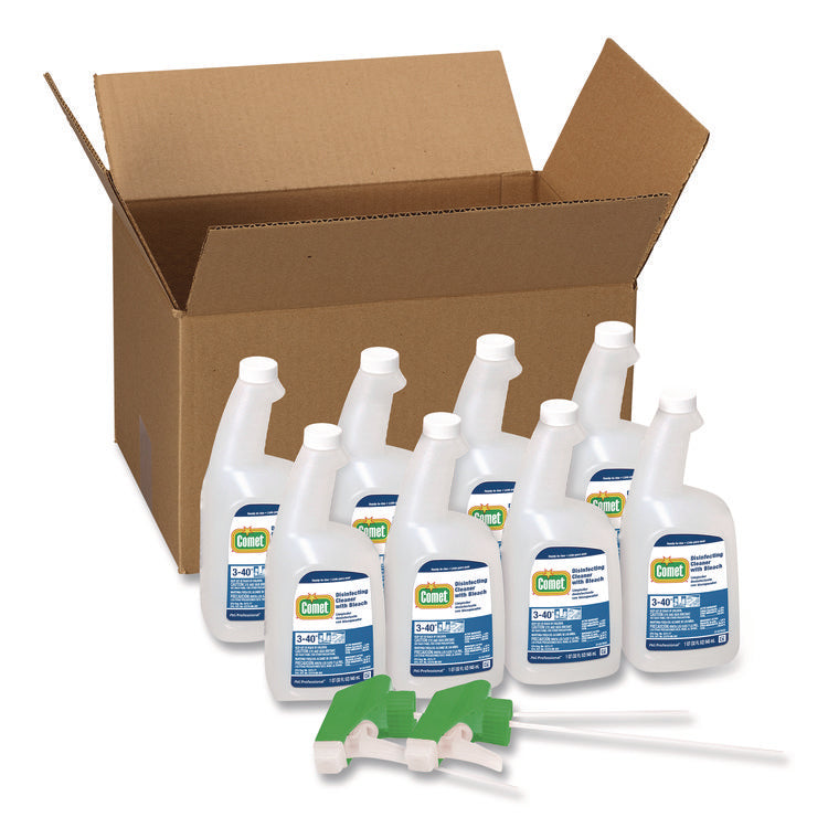 Disinfecting Cleaner with Bleach, Fresh Scent, 32 oz Bottles, 8 Bottles and 2 Trigger Sprayers/Carton