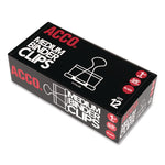 Binder Clips, Medium, Black/silver, Dozen
