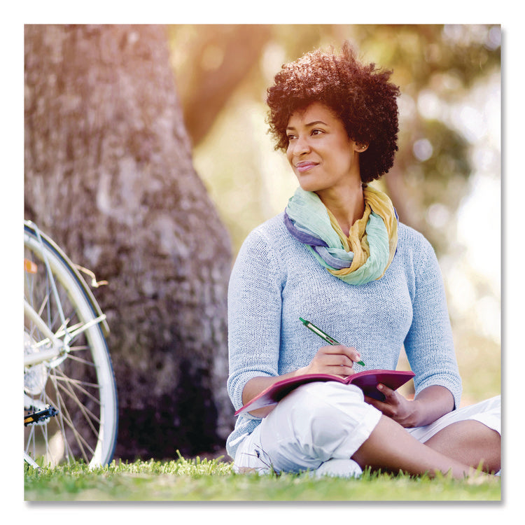 VBall RT Liquid Ink Rollerball Pen, Retractable, Fine 0.7 mm, Green Ink, Green/White Barrel