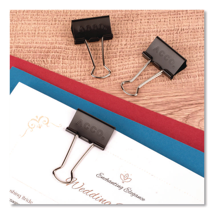 Binder Clips, Medium, Black/silver, Dozen