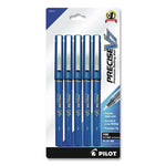Precise V7 Rollerball Pen, Stick, Fine 0.7 mm, Blue Ink, Blue/Clear Barrel, 5/Pack