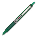 VBall RT Liquid Ink Rollerball Pen, Retractable, Fine 0.7 mm, Green Ink, Green/White Barrel