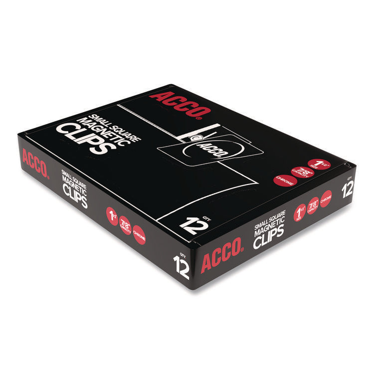 Magnetic Clips, 0.88" Jaw Capacity, Silver, 12/Pack