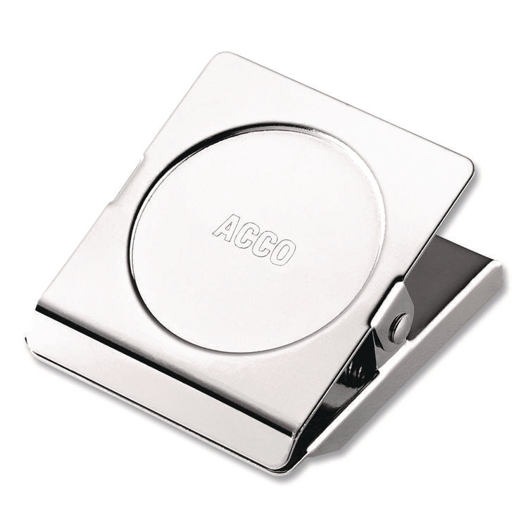 Magnetic Clip, 1" Jaw Capacity, Silver, 12/Pack