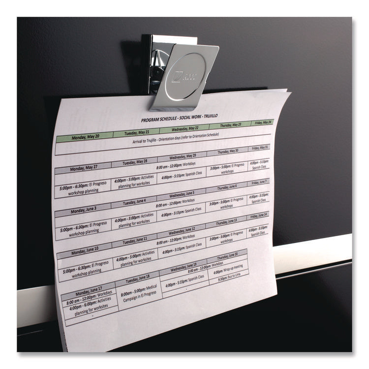 Magnetic Clip, 1.13" Jaw Capacity, Silver, 12/Pack