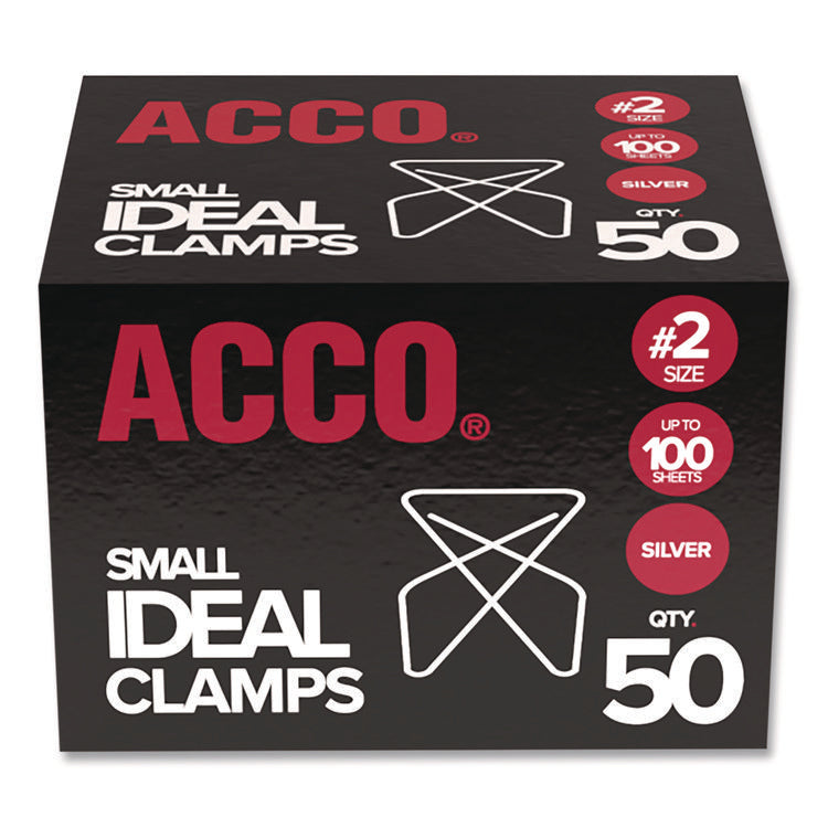 Ideal Clamps, #2, Smooth, Silver, 50/Box