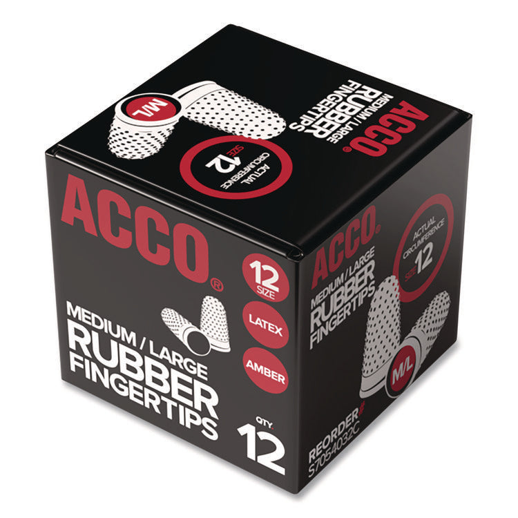 Rubber Finger Tips, 12 (medium-Large), Amber, Dozen