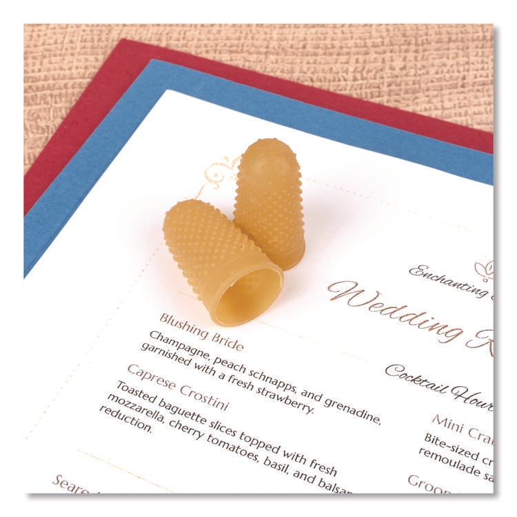 Rubber Finger Tips, 12 (medium-Large), Amber, Dozen