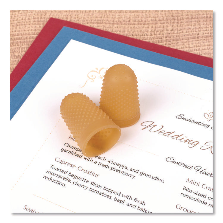 Rubber Finger Tips, 13 (large), Amber, Dozen