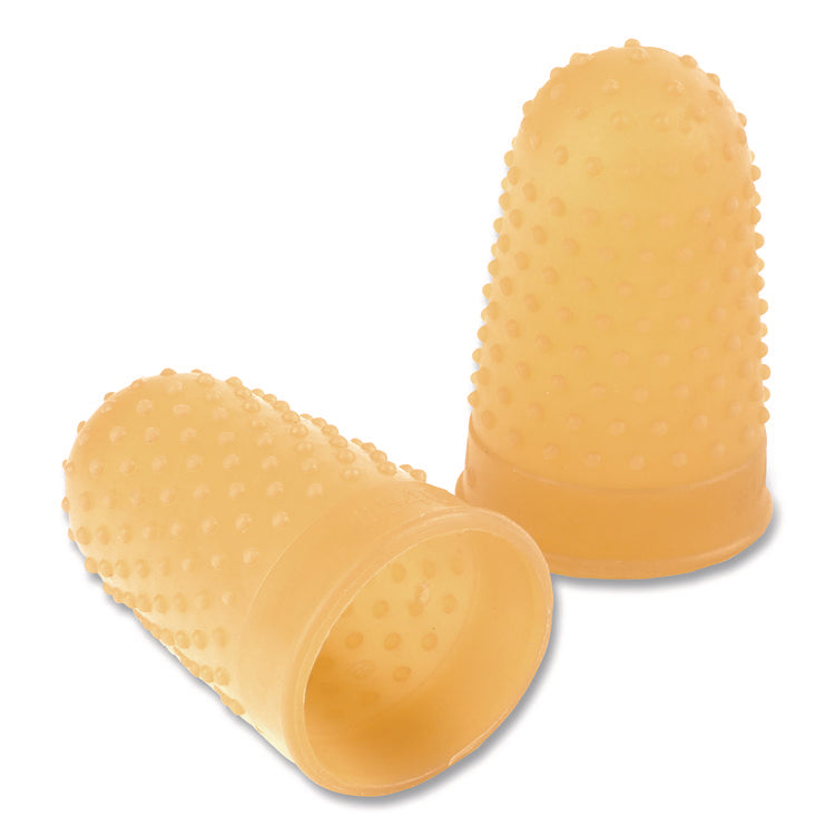 Rubber Finger Tips, 11 1/2 (medium), Amber, Dozen